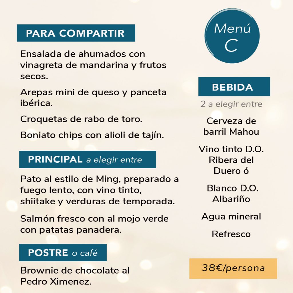 menú grupos el salero de ming vallecas comida, cena